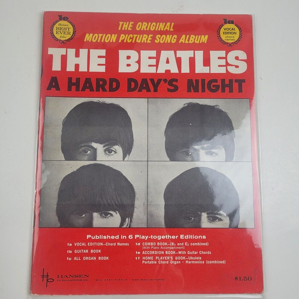 BEATLES / A HARD DAY'S NIGHT Original Motion Picture Song Album (Vocal Edition)
